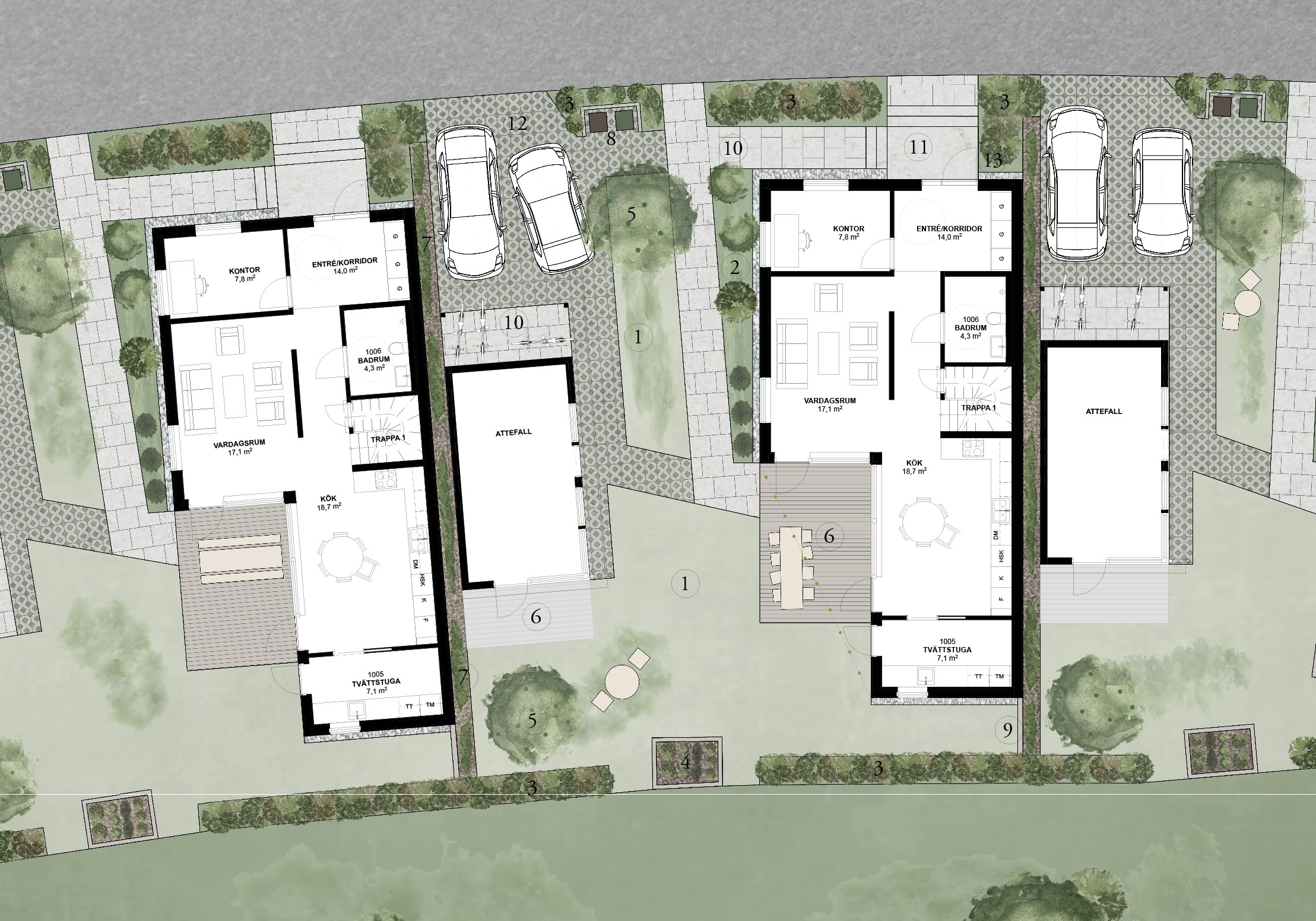 Hus arkitekt Ascape Arkitektur ritade i Vallhusen Hjulsbro, Linköping