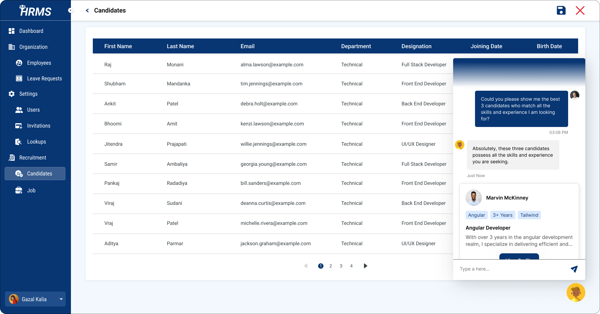 AI Assistant in HRMS