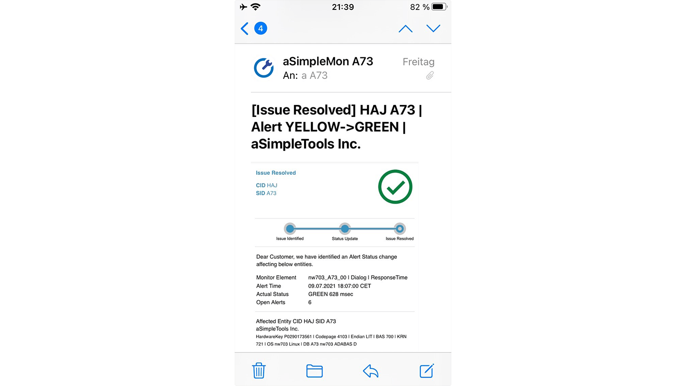 iPhone status mail (HTML format)
