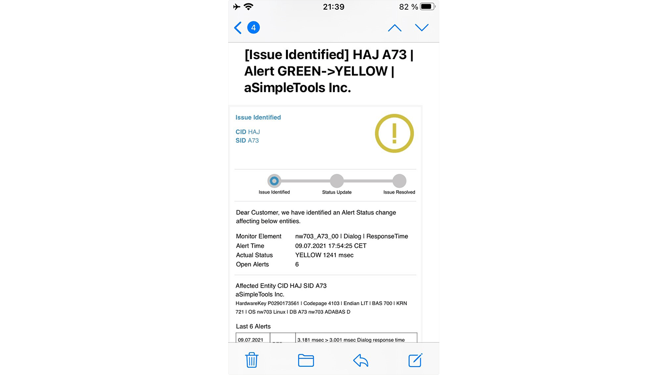 iPhone alert mail (HTML format)