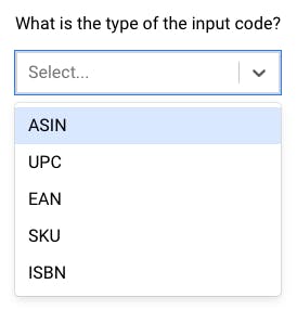 Input code selector