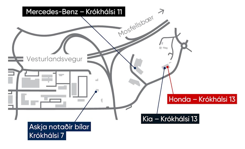 Kort af húsakosti Öskju á Krókhálsi