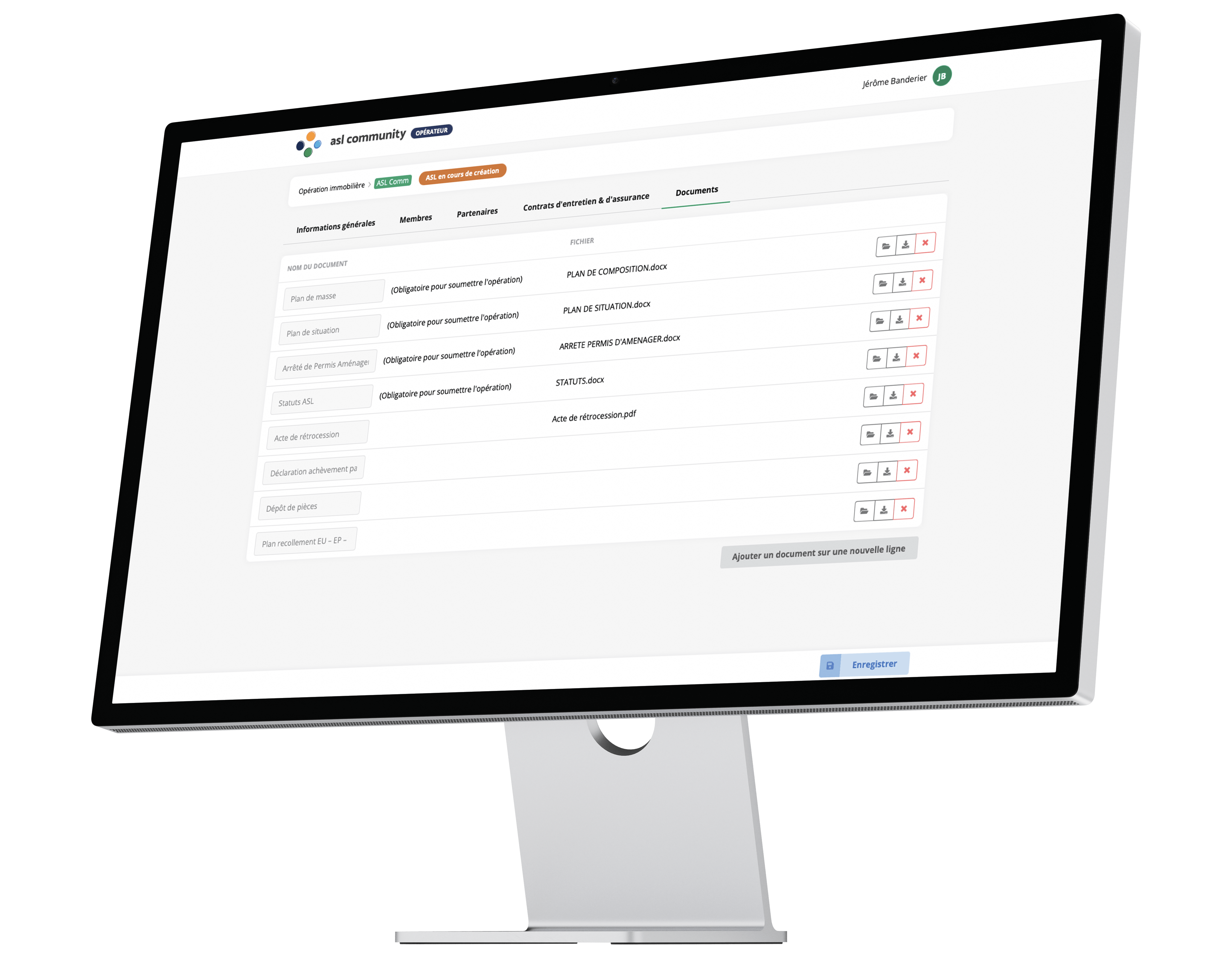 Visuel de l’interface GED du logiciel ASL d’ASL Community
