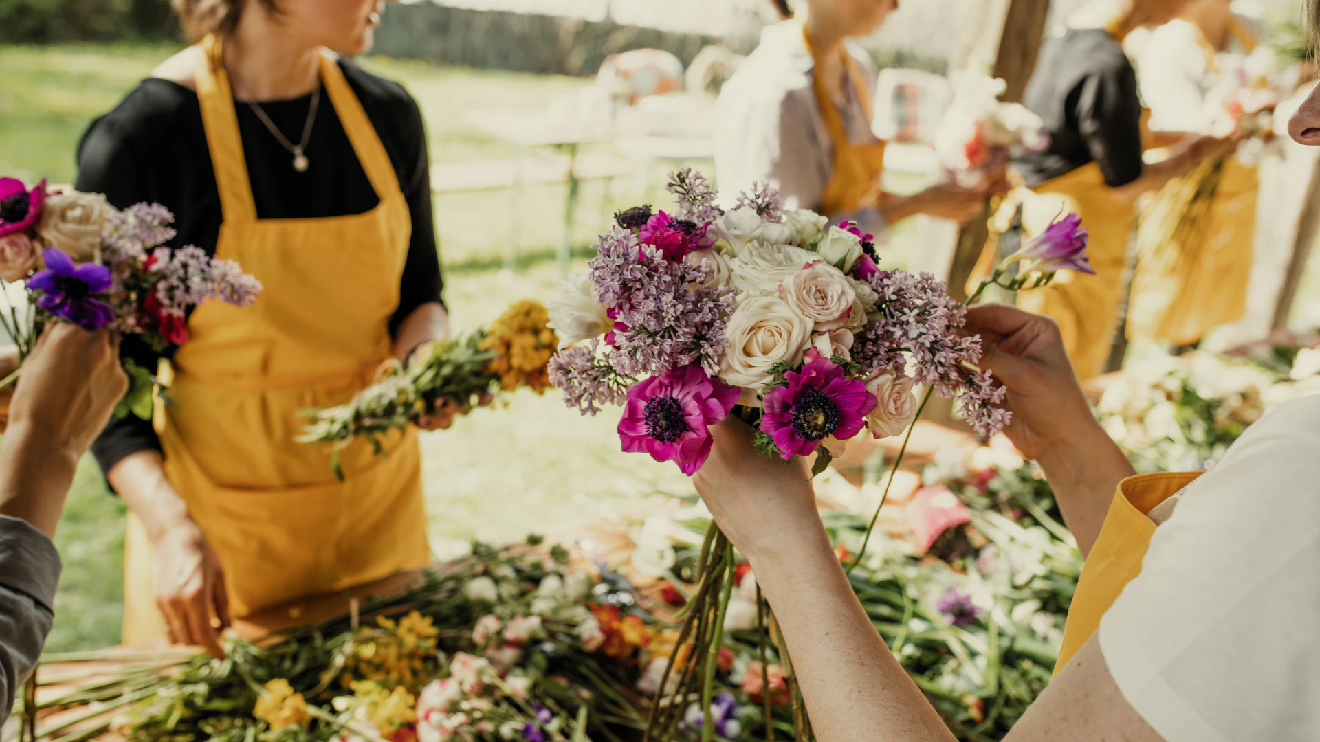activité bouquets de fleurs en ASL