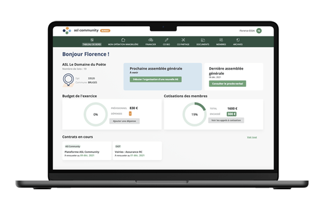 plateforme de gestion association syndicale libre ASL Community