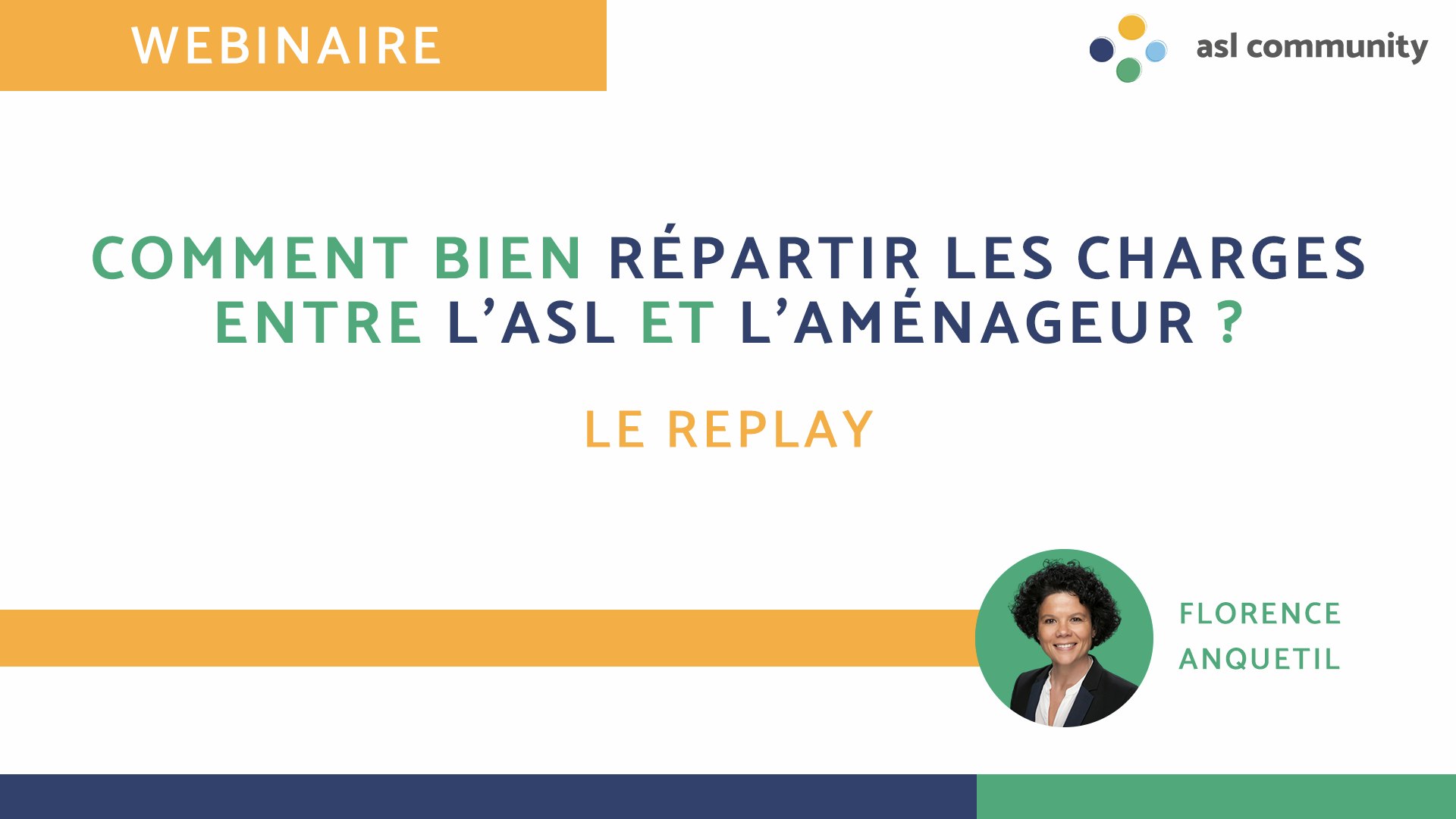 Visuel du webinaire sur la répartition des charges entre l'ASL et l'aménageur