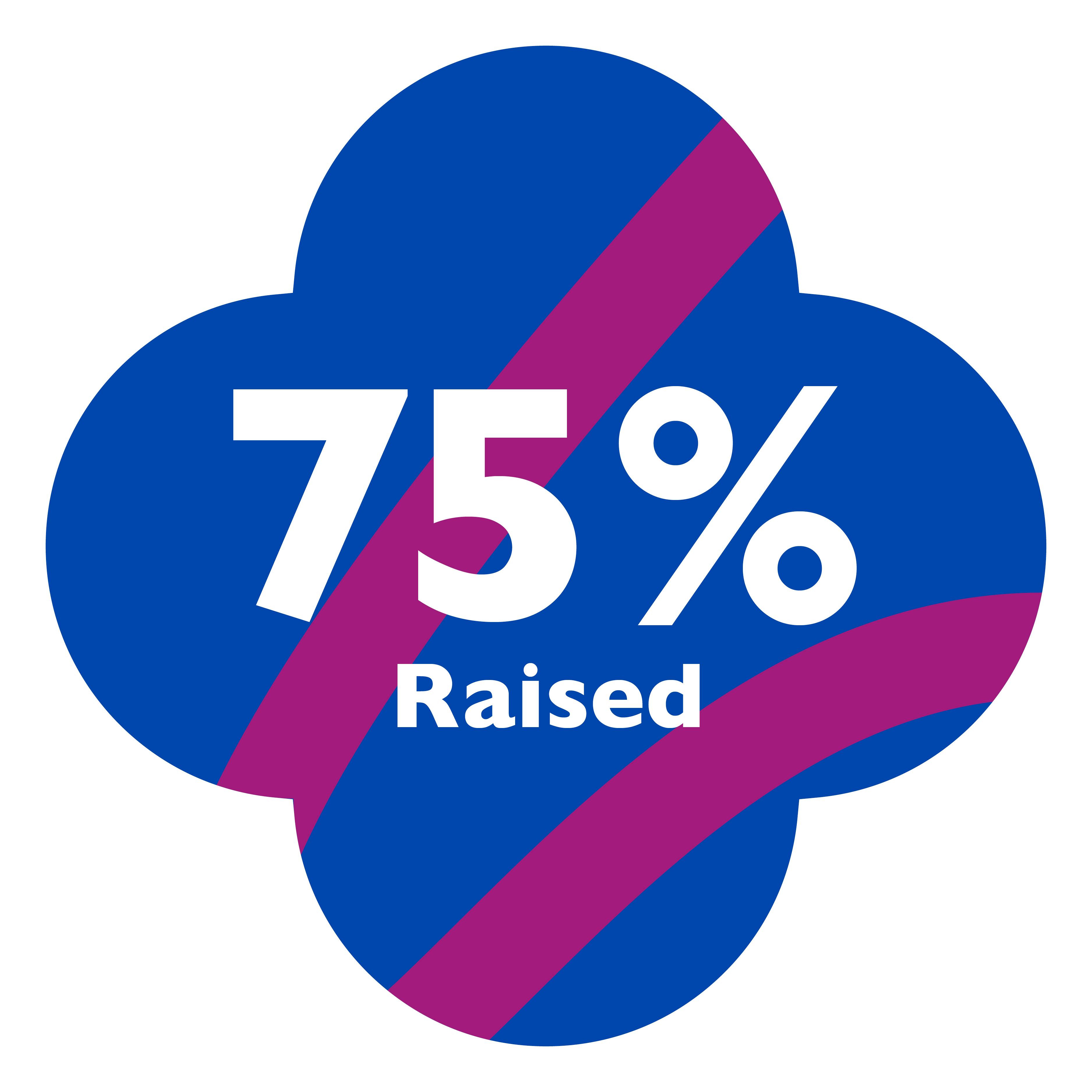 75% Raised Badge