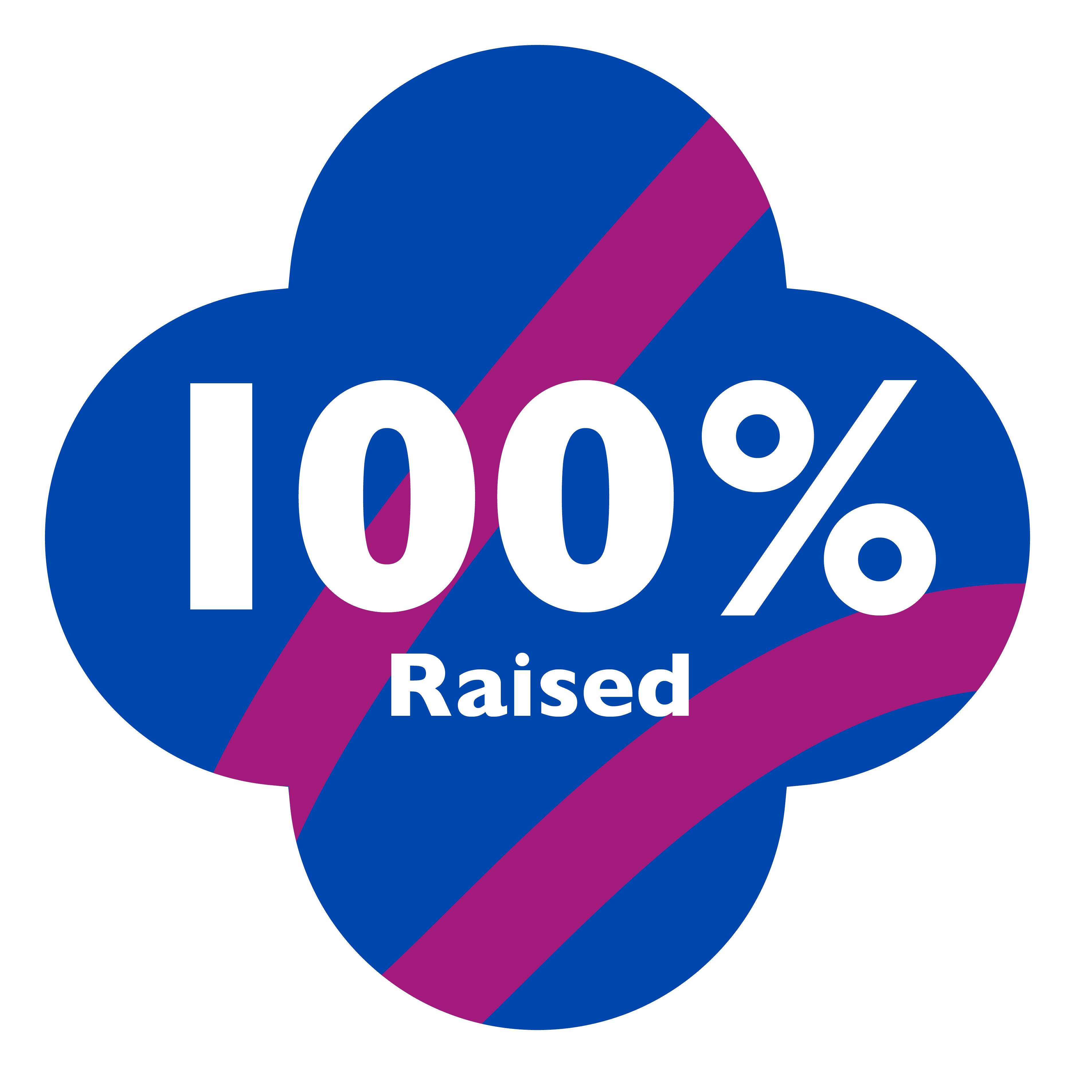 100% Raised Badge