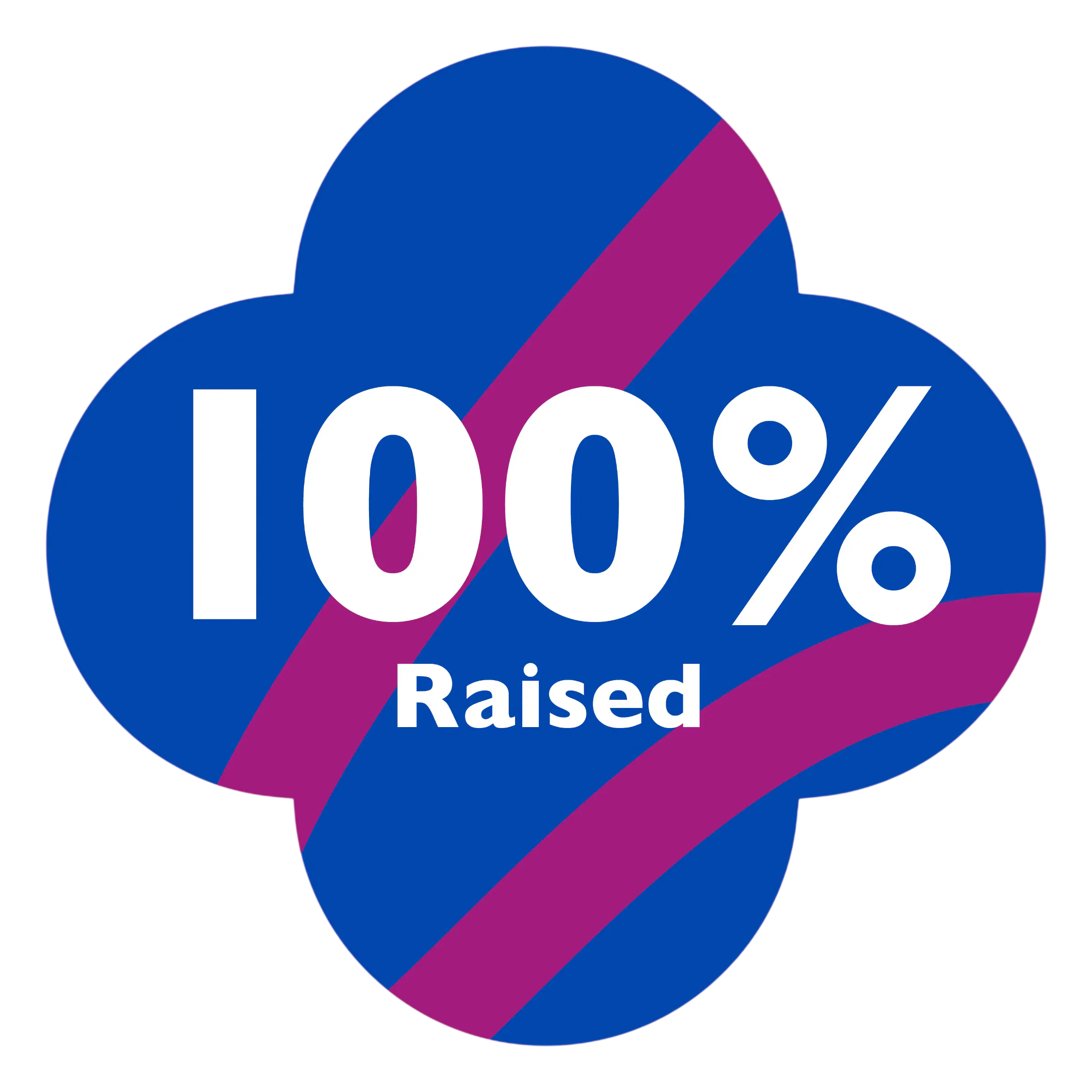 100% raised badge.