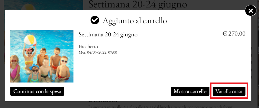 6. Clicca su “Check Out” per procedere con la prenotazione