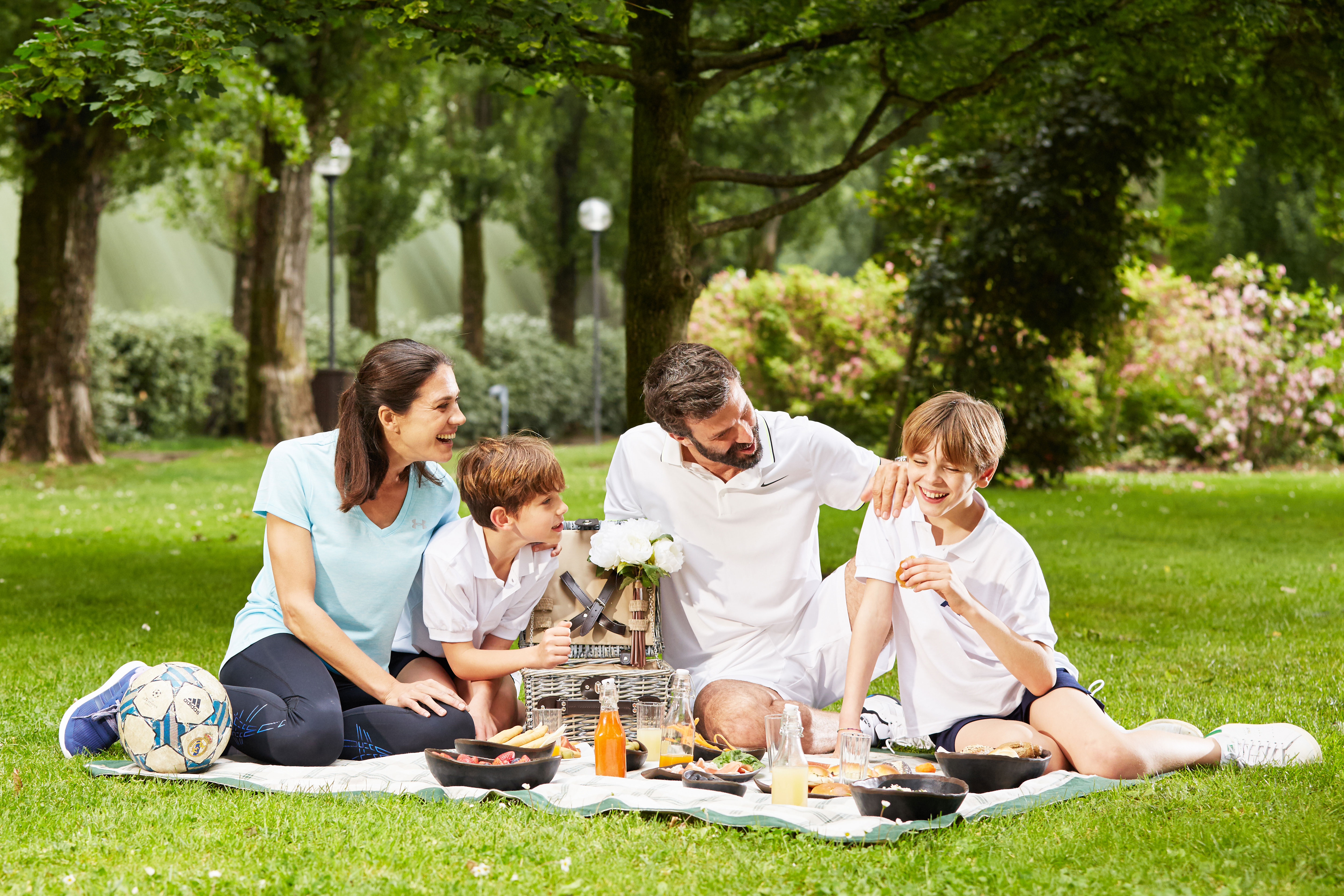 Family picnic on the grass 
