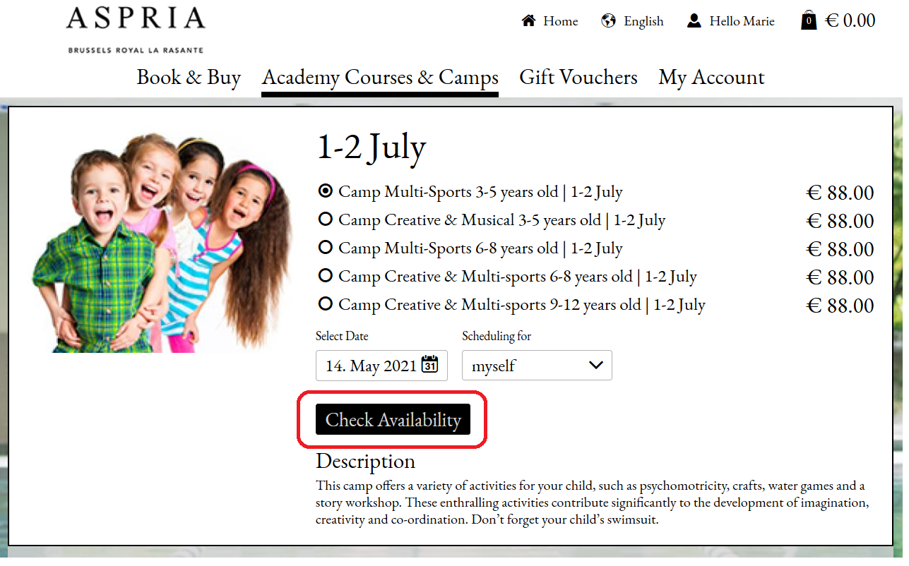 4. Cliquez sur « Vérifier la disponibilité ».