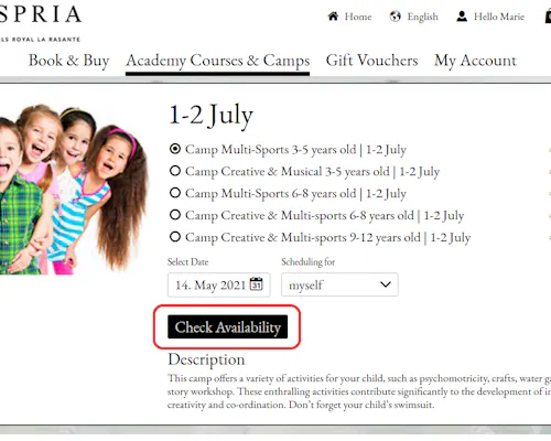 4. Cliquez sur « Vérifier la disponibilité ».