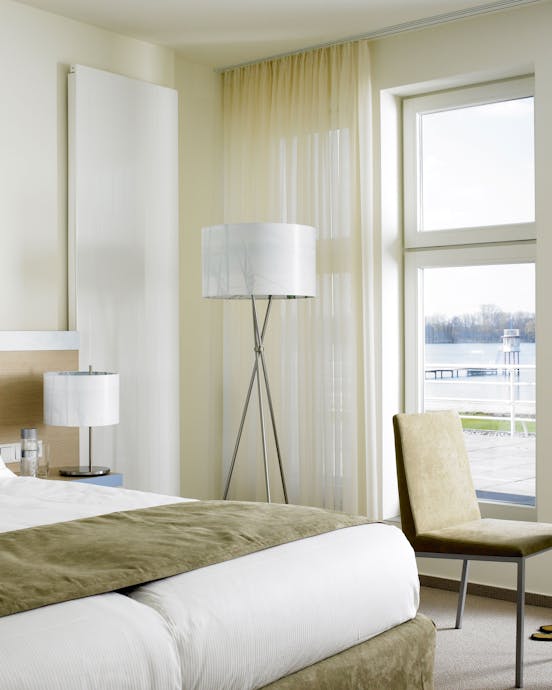 Hotel room with lake view