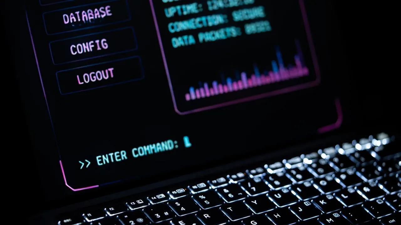 Representação visual da inteligência artificial defendendo uma rede corporativa contra ameaças digitais.