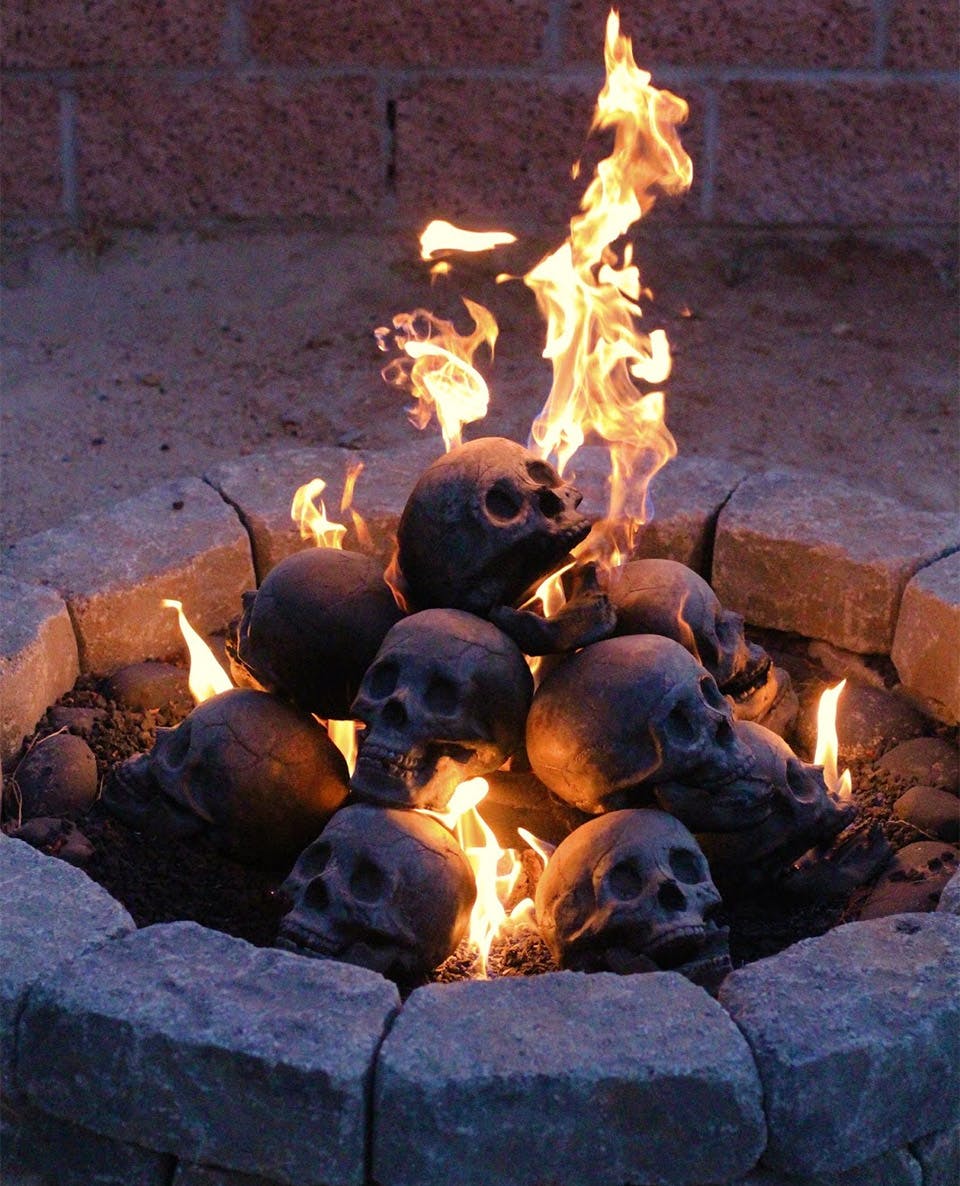 Add some human skulls to your firepit