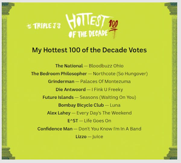 What does the Hottest 100 of the Decade say about music?