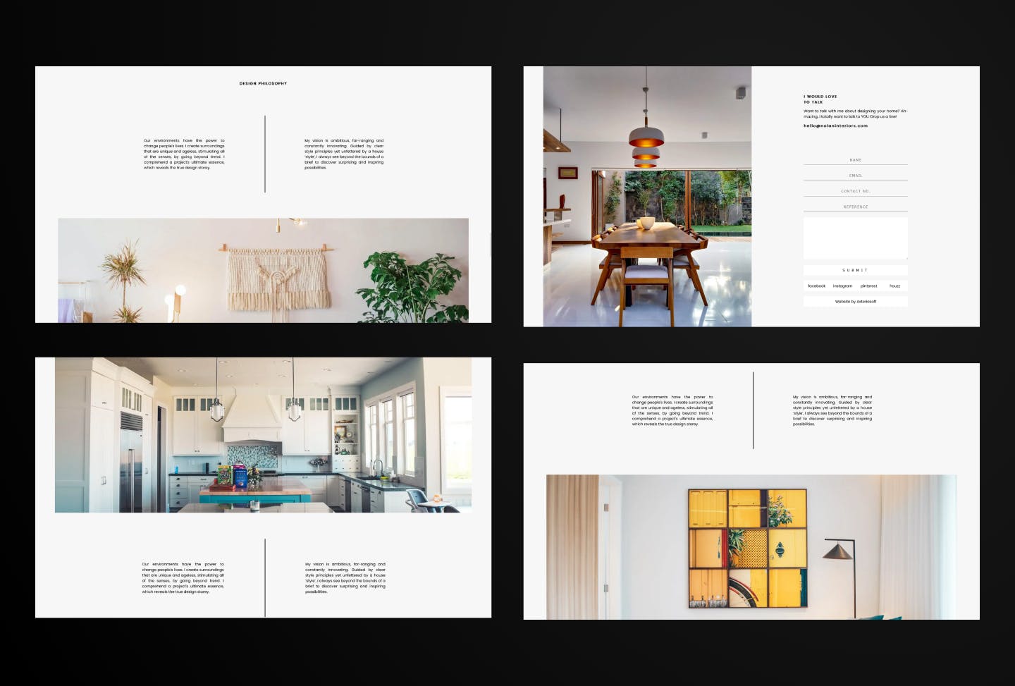 Nolan Interiors website screenshot's