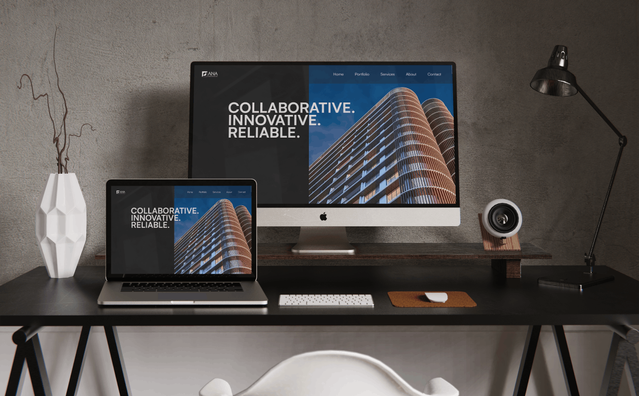 ANA Architects website on pc
