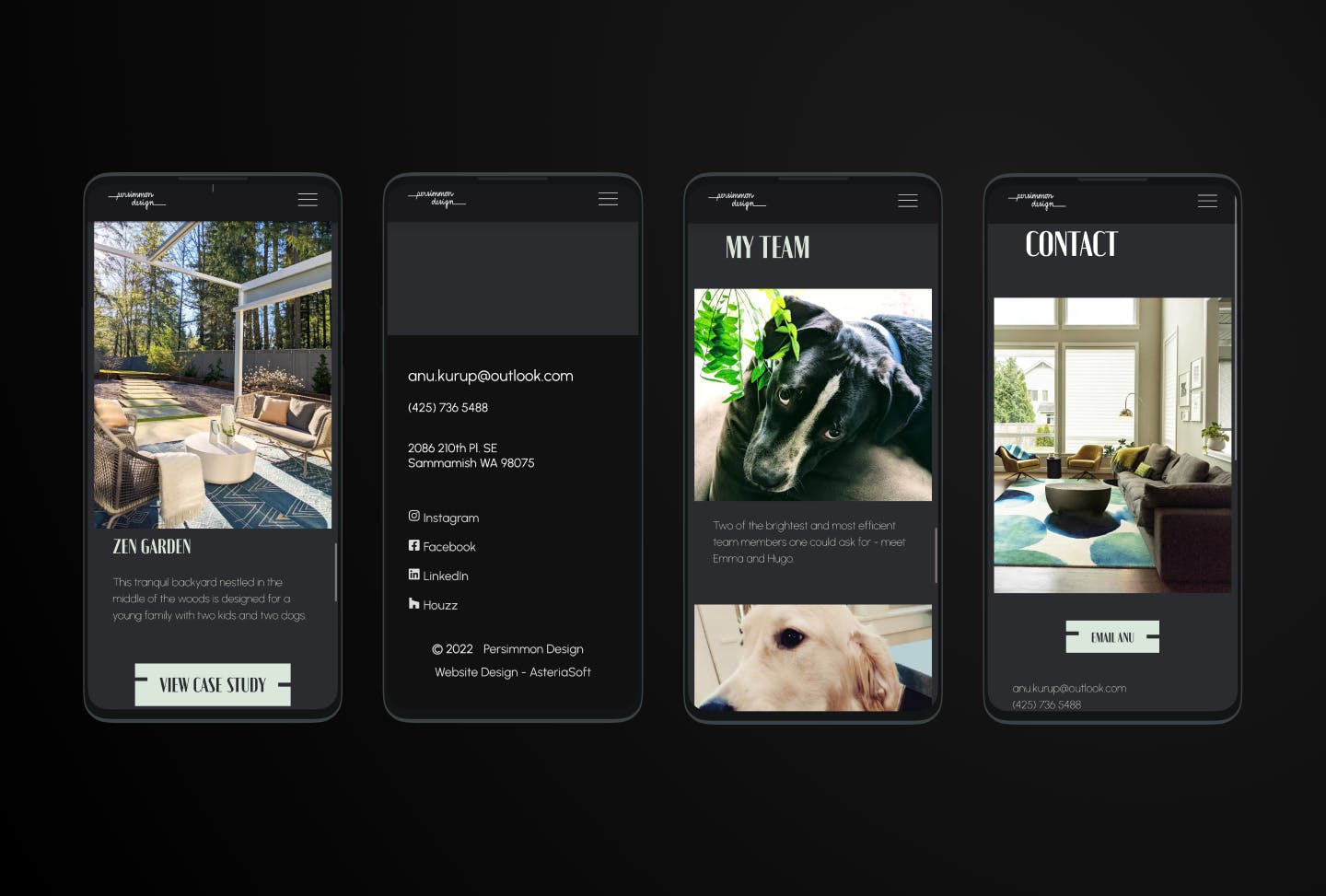 Persimmon Design's website screenshots
