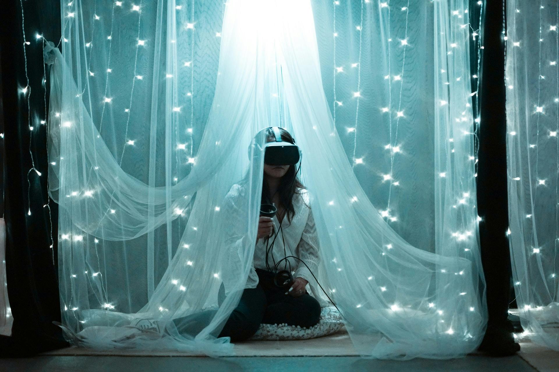Women wearing VR sets