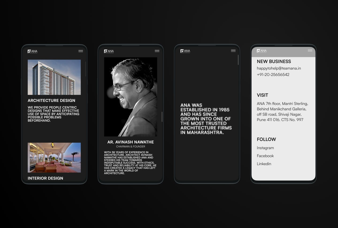 ANA's Website Screenshots