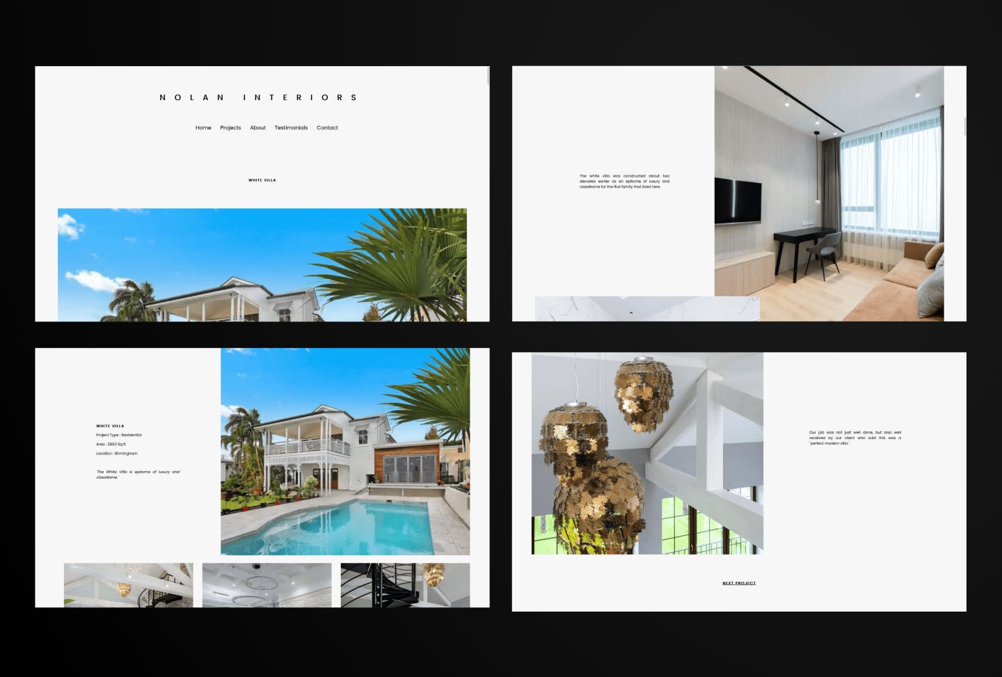 Nolan Interiors website screenshot's