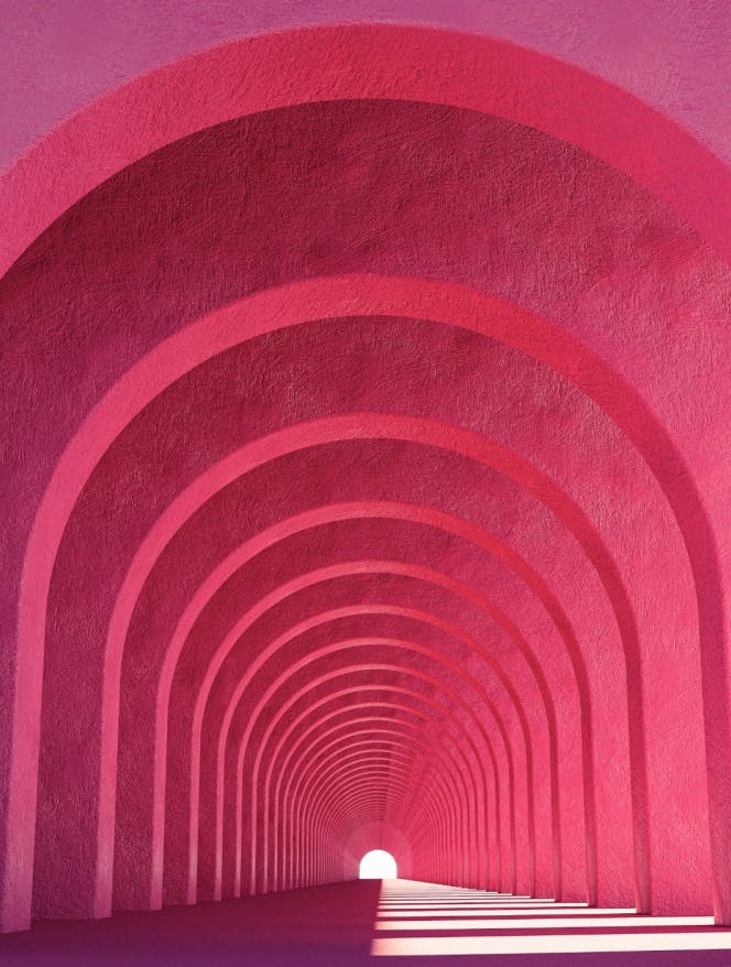 A pink hallway
