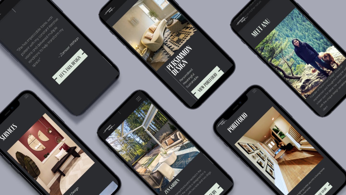 Persimmon Design's website screenshots