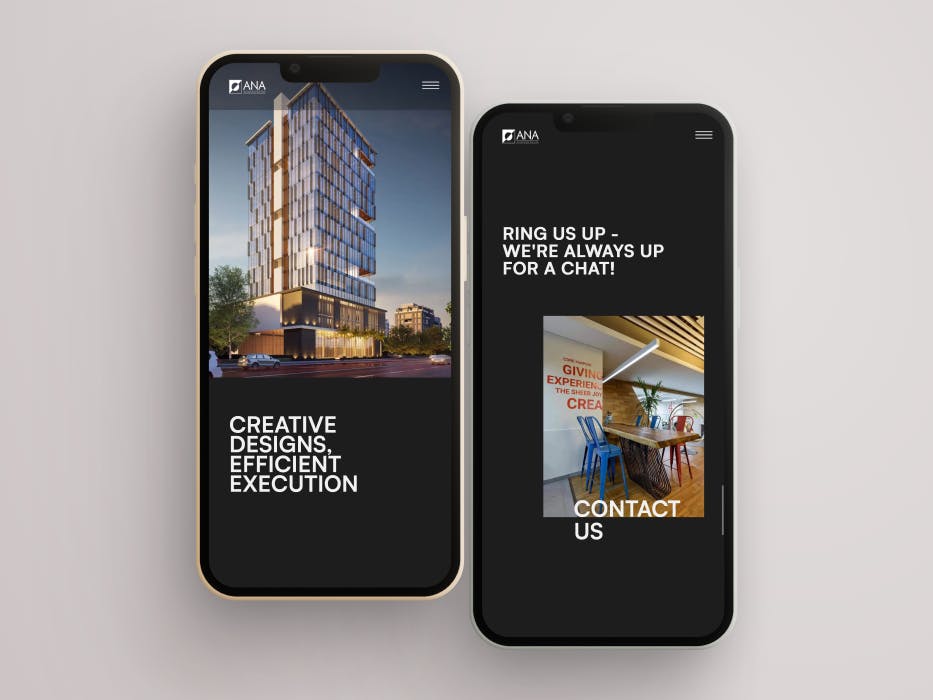 ANA's Website Mockups