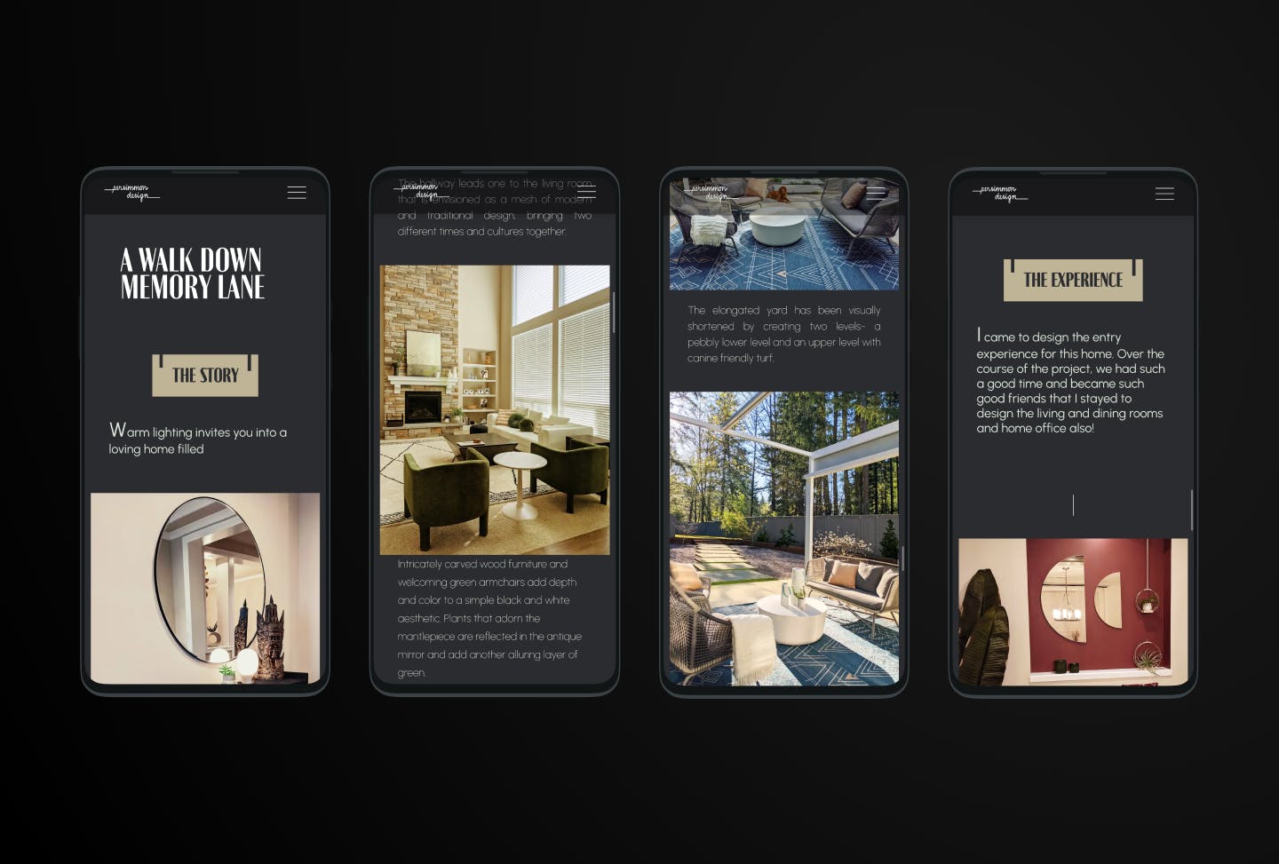 Persimmon Design's website screenshots
