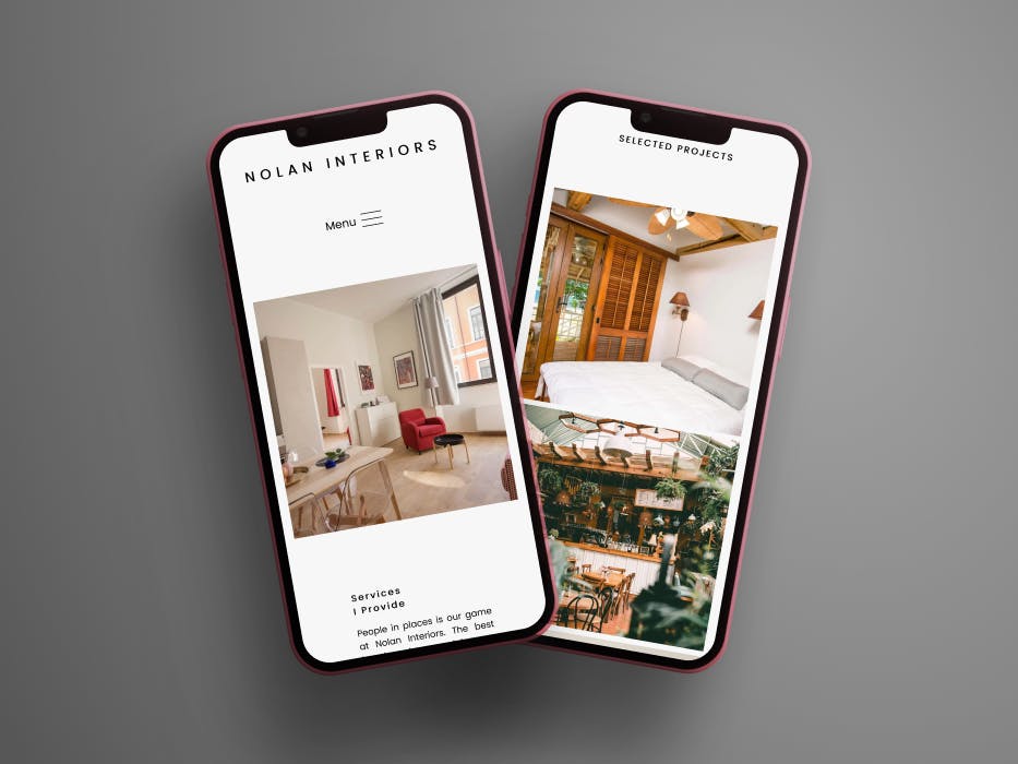 Nolan Interiors website screenshot's