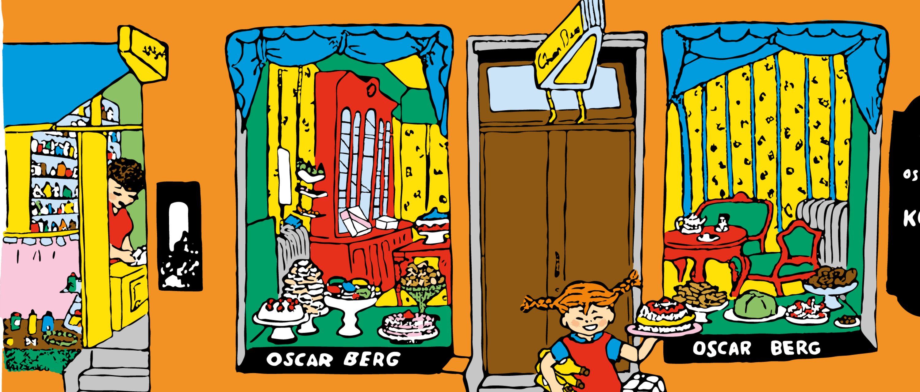 © Ingrid Vang Nyman/The Astrid Lindgren Company Pippi med tårta och paket