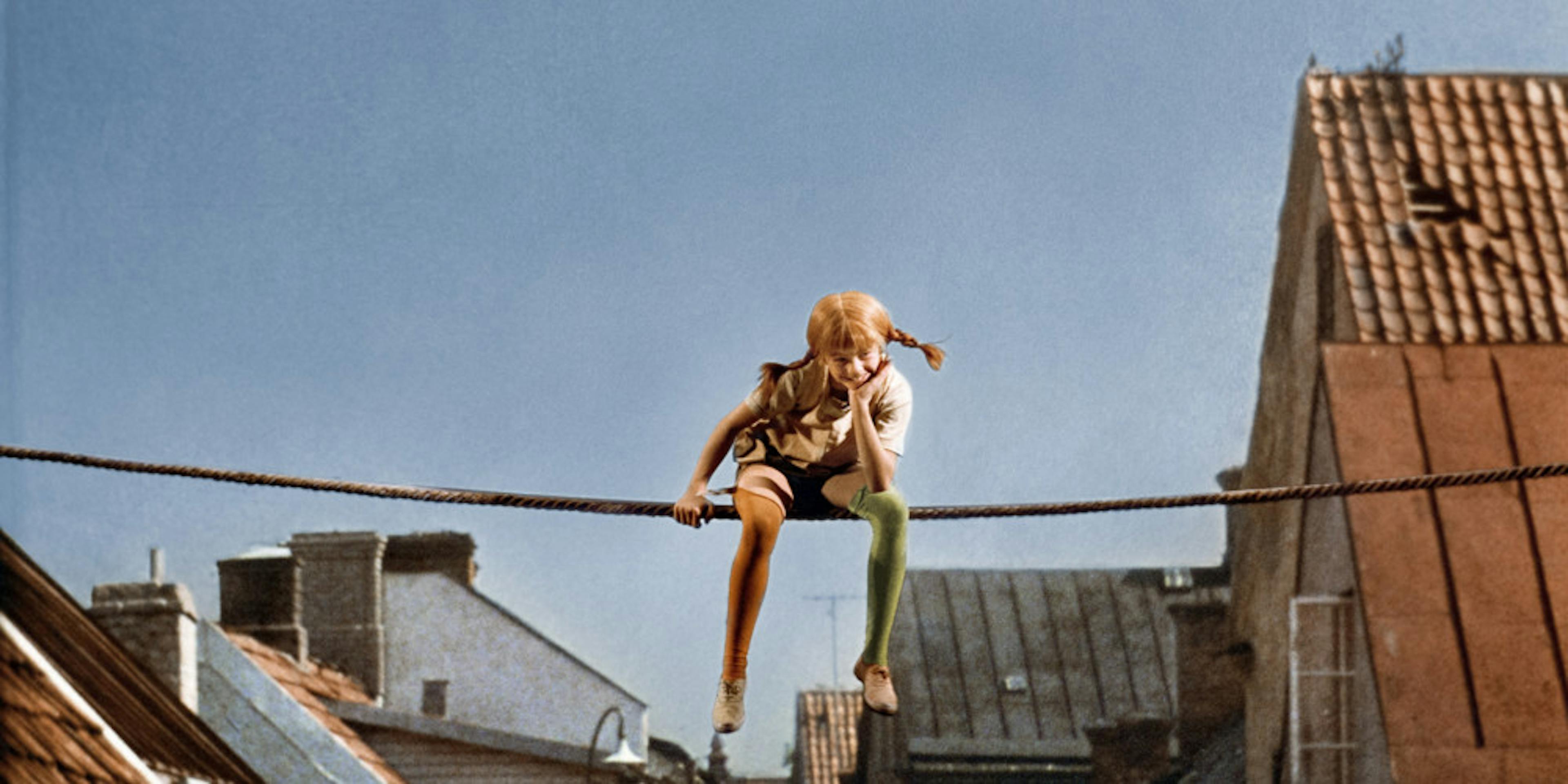 Pippi sitter på lina