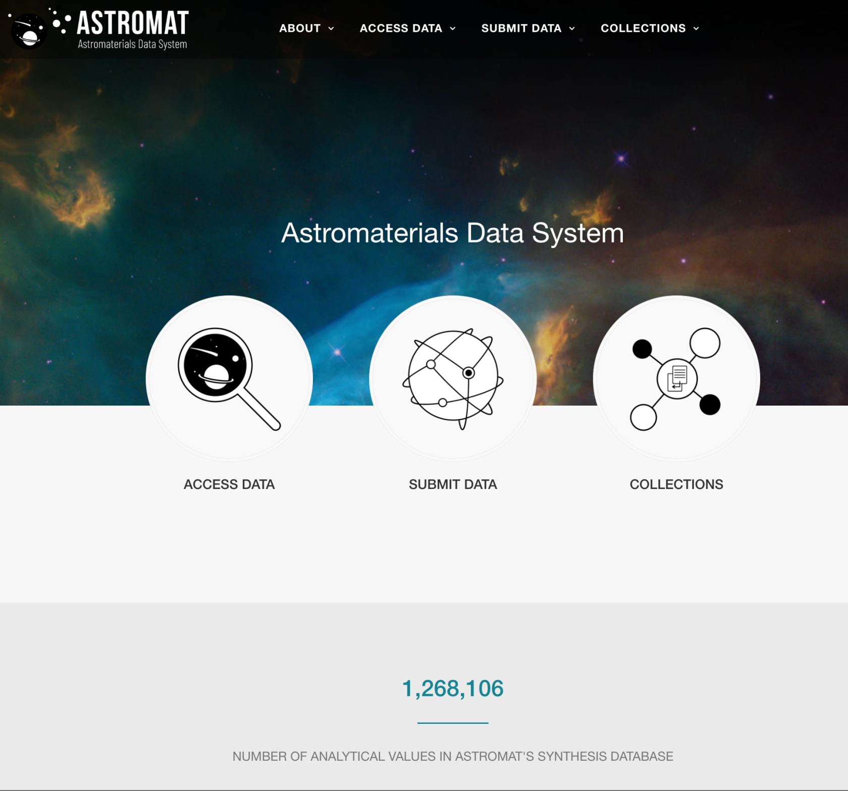 The Astromaterials Data System Website