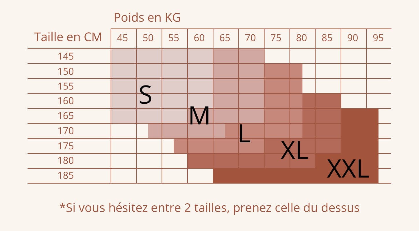 Guide des tailles du collant en nylon recycle atelier unes pour les femmes de toutes morphologies