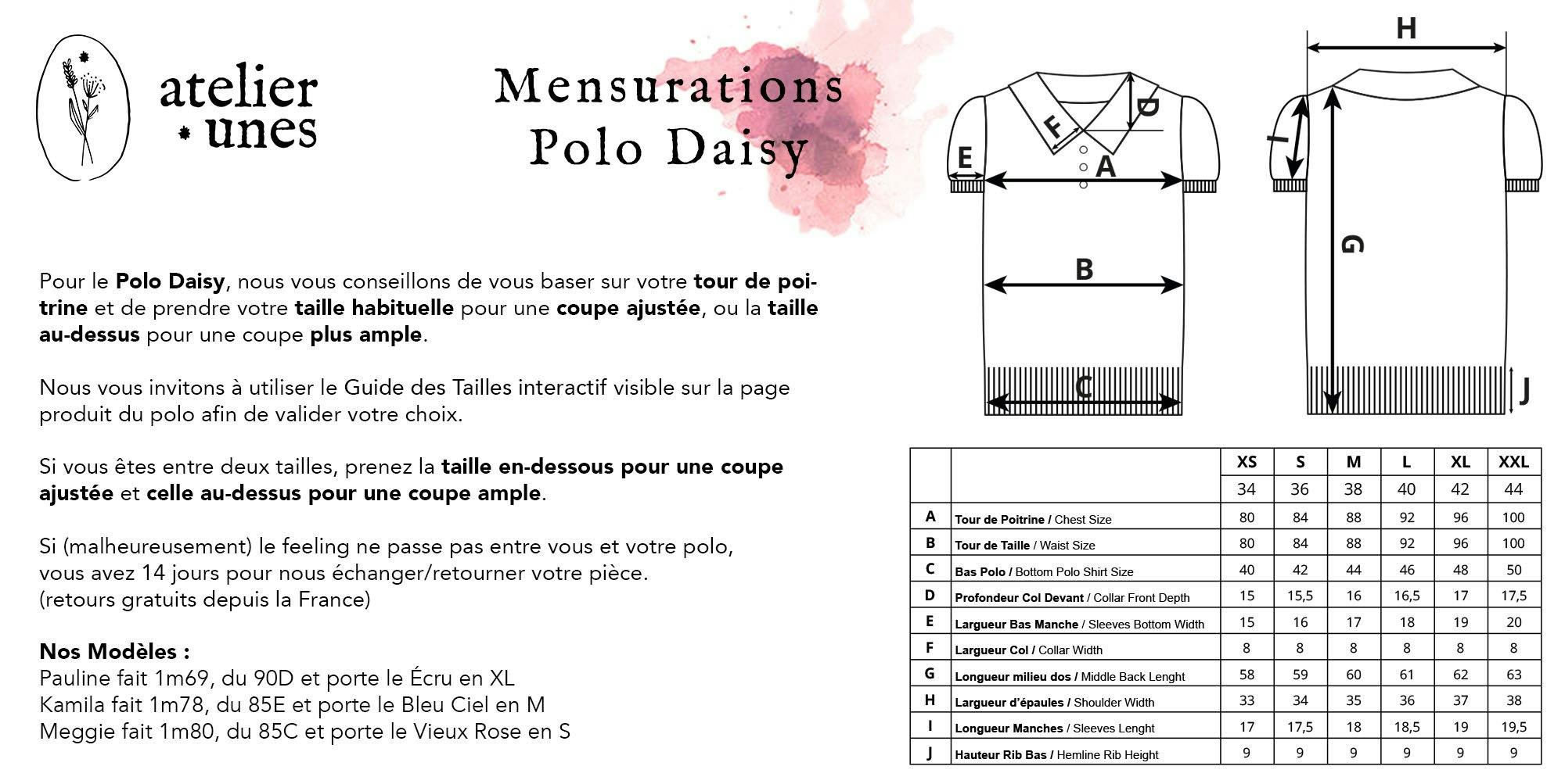 guide des tailles pour toutes les morphologies du polo daisy grandes tailles femmes atelier unes