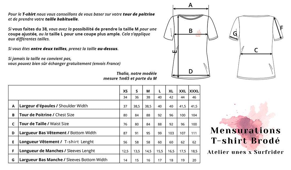 guide des tailles du t-shirt grande taille oversize qui convient à toutes les morphologies de femme atelier unes