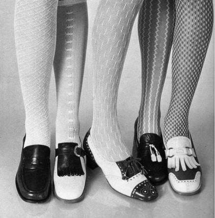 INSPIRATION COLLANTS FANTAISIE HISTOIRE DE LA MODE DU COLLANTS FANTAISIE MOTIFS VARIES PLUMETIS CHEVRONS AVEC STYLE