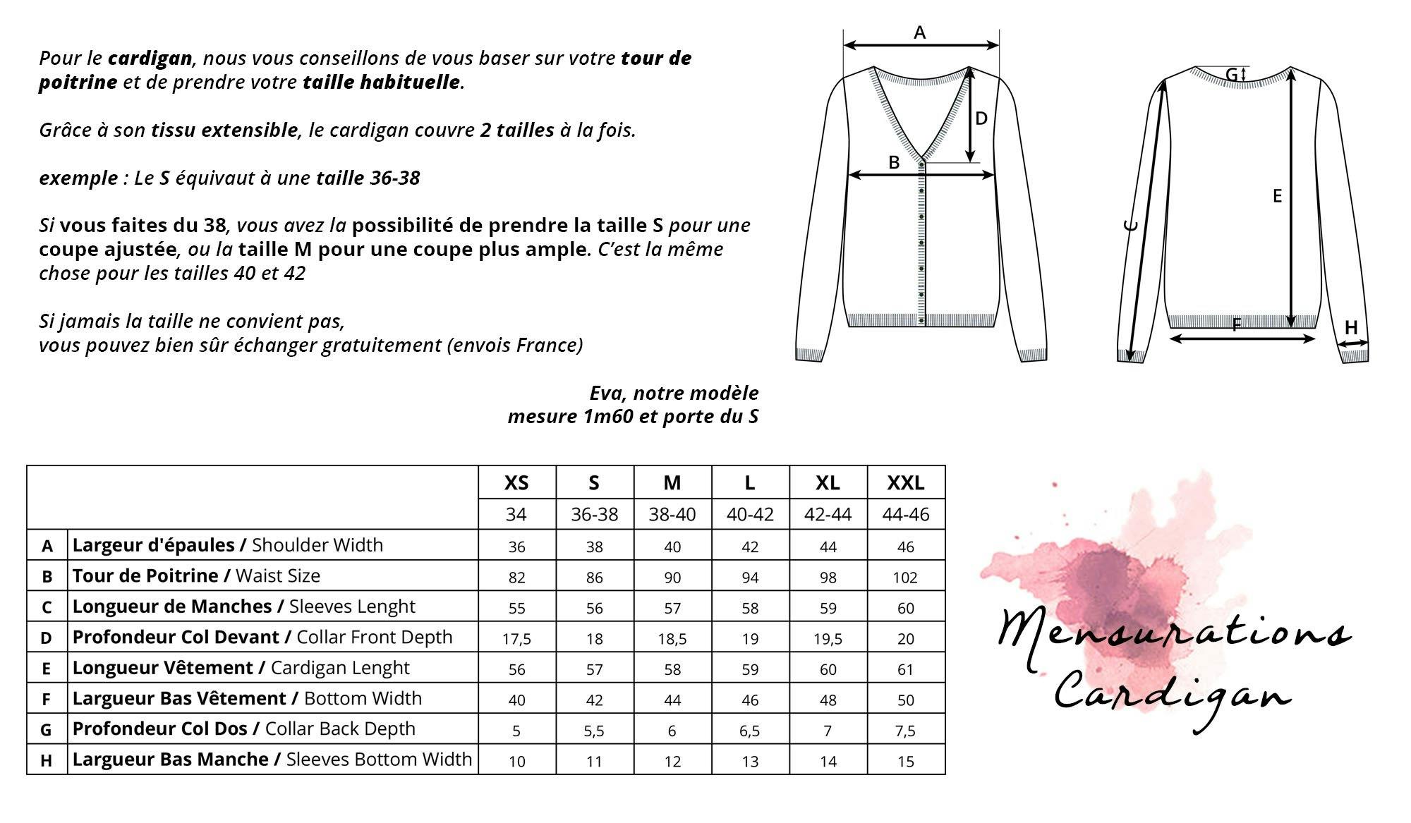 guide des tailles pour toutes les morphologies petites et grandes tailles du tricot en maille atelier unes