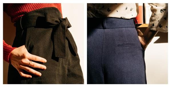 Atelier Unes Pantalon Taille Haute en coton Bio - le chic dans les détails