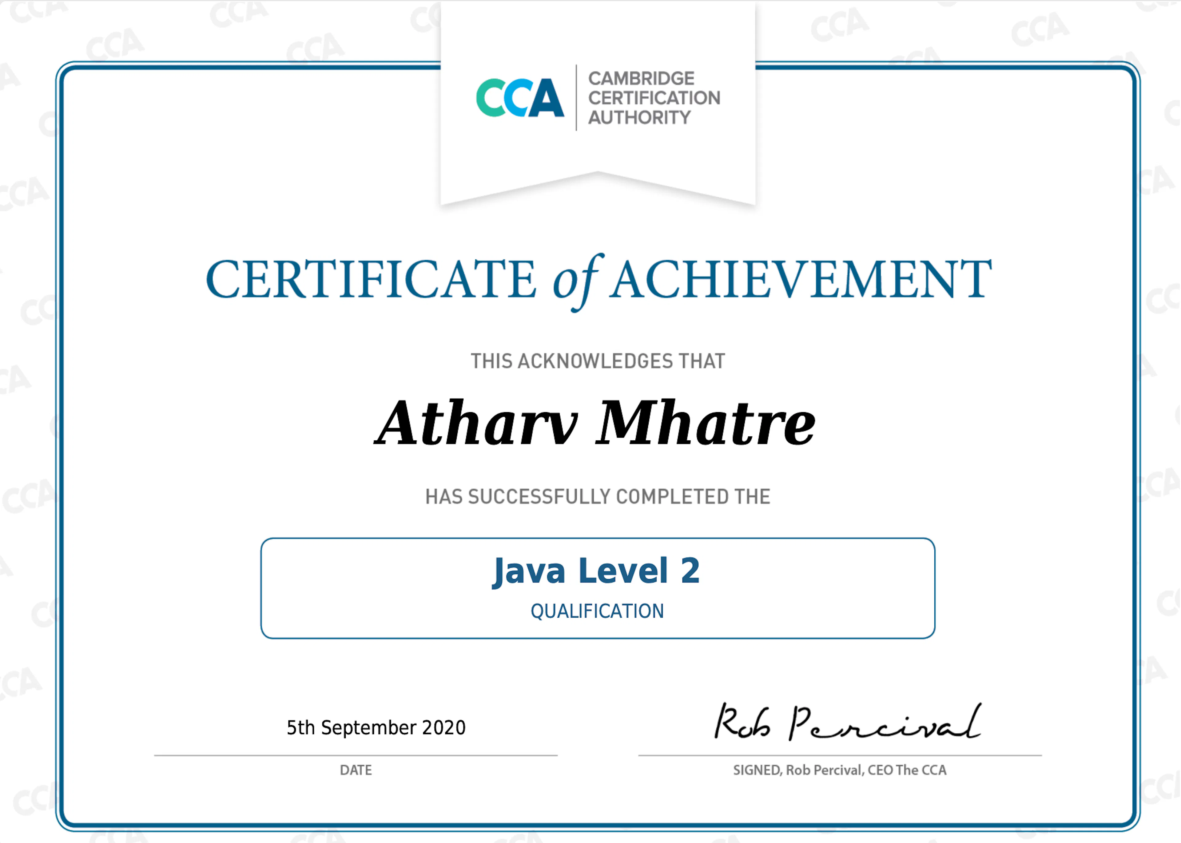 Certificate of Achievement