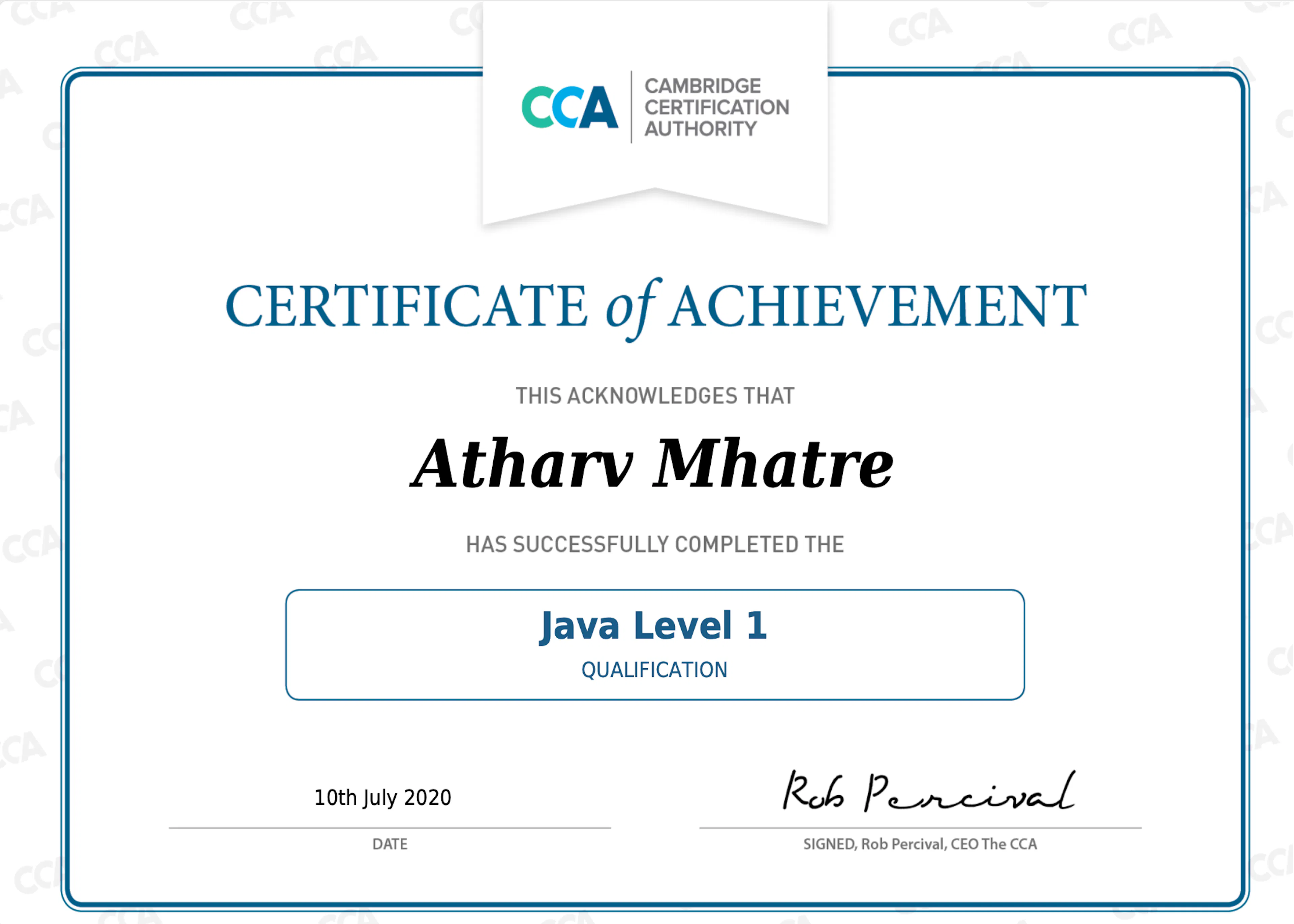 Certificate of Achievement