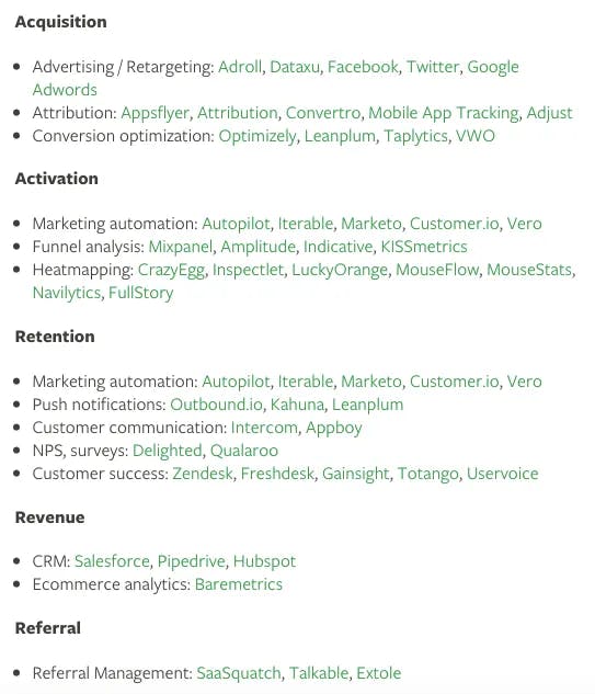 A selection of customer data tools by Segment