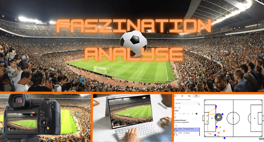Faszination Fußball Spielanalyse mit Kamera, Laptop und digitalem Taktikboard