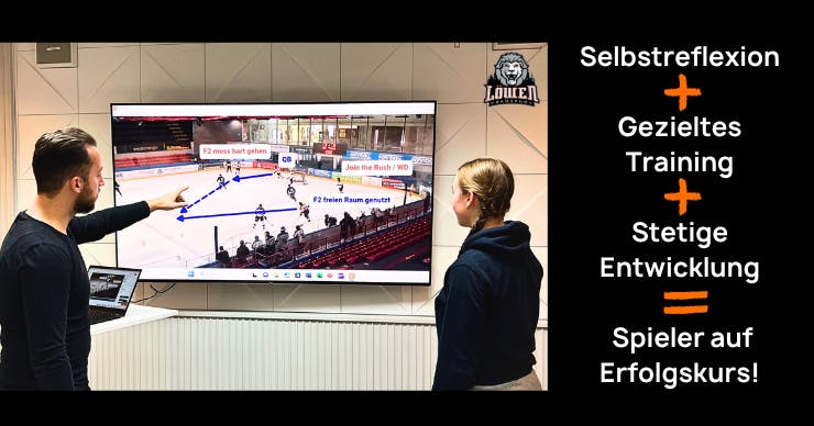 Eishockey coach erklärt Spielzug anhand von ATHLYZER Videoanalyse