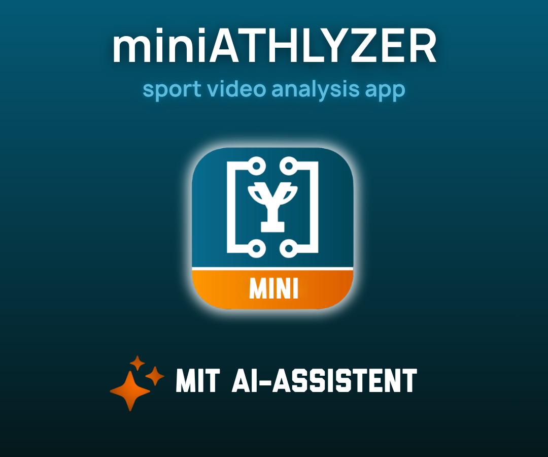 miniATHLYZER App Logo unter dem der Schriftzug mit AI-Assistent steht.