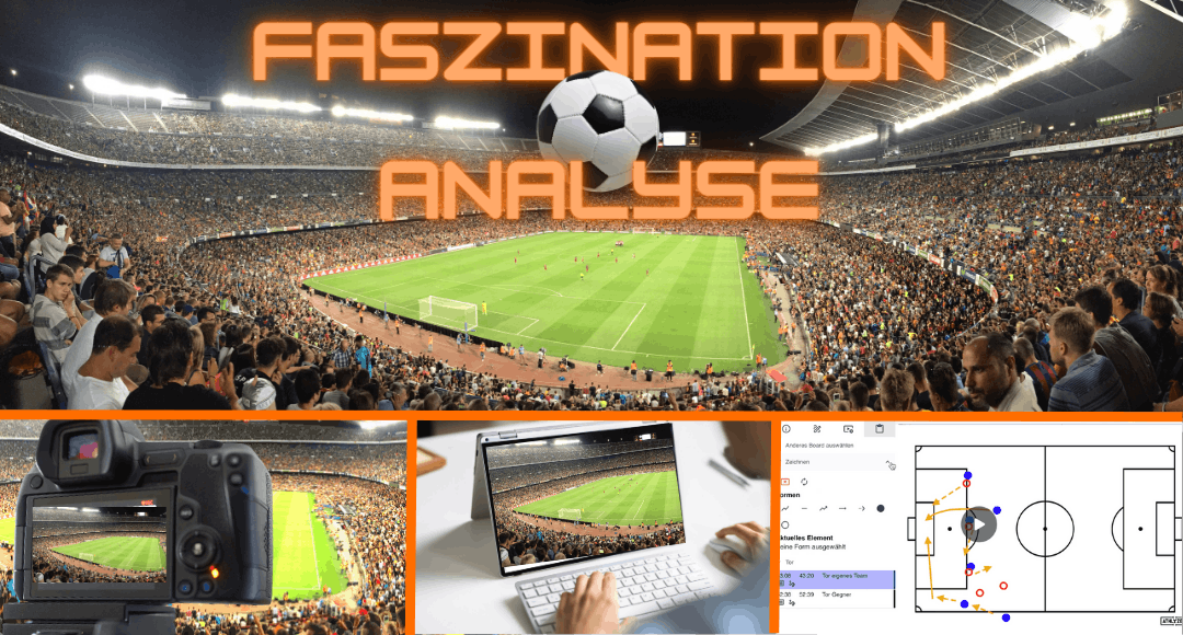 Faszination Fußball Spielanalyse mit Kamera, Laptop und digitalem Taktikboard