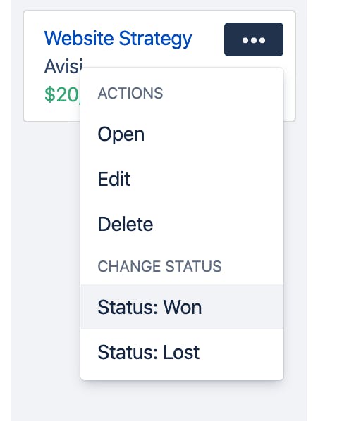 Changing the status of a sale How to change the status of a sale