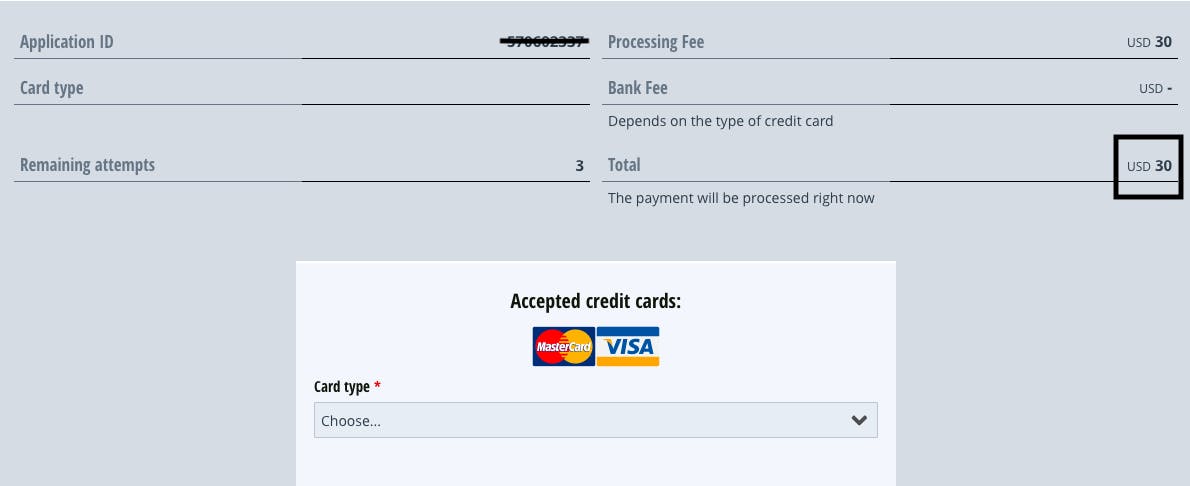 A Screen shot of the government payment portal for Tajikistan 